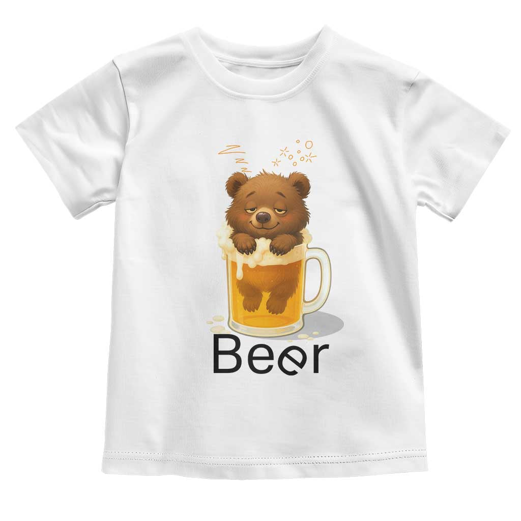 Funny Drinking Lover Toddler T Shirt Bear In Beer Glass - Wonder Print Shop