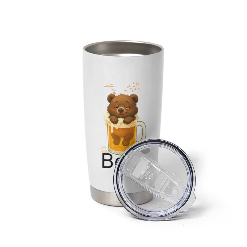 Funny Drinking Lover Tumbler Cup Bear In Beer Glass