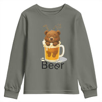 Funny Drinking Lover Youth Sweatshirt Bear In Beer Glass - Wonder Print Shop