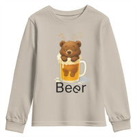 Funny Drinking Lover Youth Sweatshirt Bear In Beer Glass - Wonder Print Shop