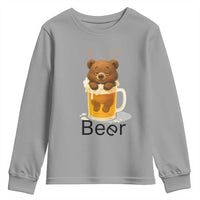 Funny Drinking Lover Youth Sweatshirt Bear In Beer Glass - Wonder Print Shop