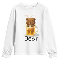 Funny Drinking Lover Youth Sweatshirt Bear In Beer Glass - Wonder Print Shop