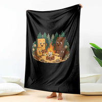 Funny Smores Camping Throw Blanket Marshmallow Chocolate Fire - Wonder Print Shop