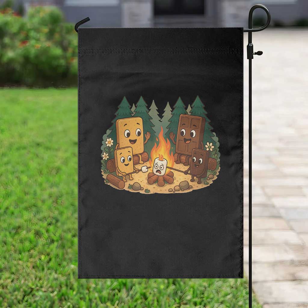 Funny Smores Camping Garden Flag Marshmallow Chocolate Fire - Wonder Print Shop