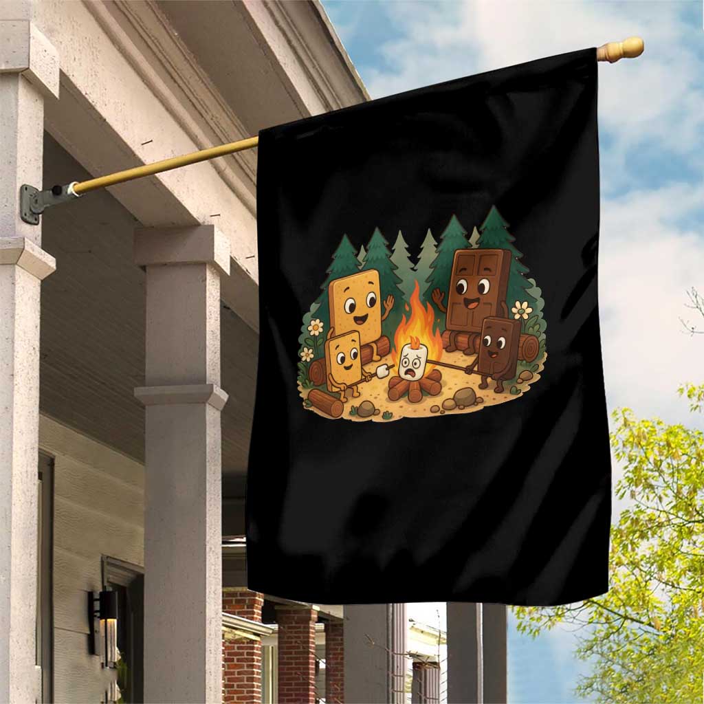 Funny Smores Camping Garden Flag Marshmallow Chocolate Fire - Wonder Print Shop