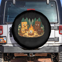Funny Smores Camping Spare Tire Cover Marshmallow Chocolate Fire - Wonder Print Shop