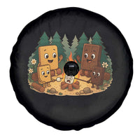 Funny Smores Camping Spare Tire Cover Marshmallow Chocolate Fire - Wonder Print Shop