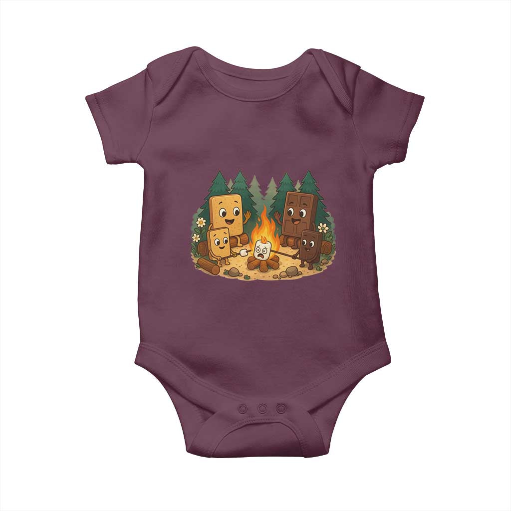 Funny Smores Camping Baby Onesie Marshmallow Chocolate Fire - Wonder Print Shop