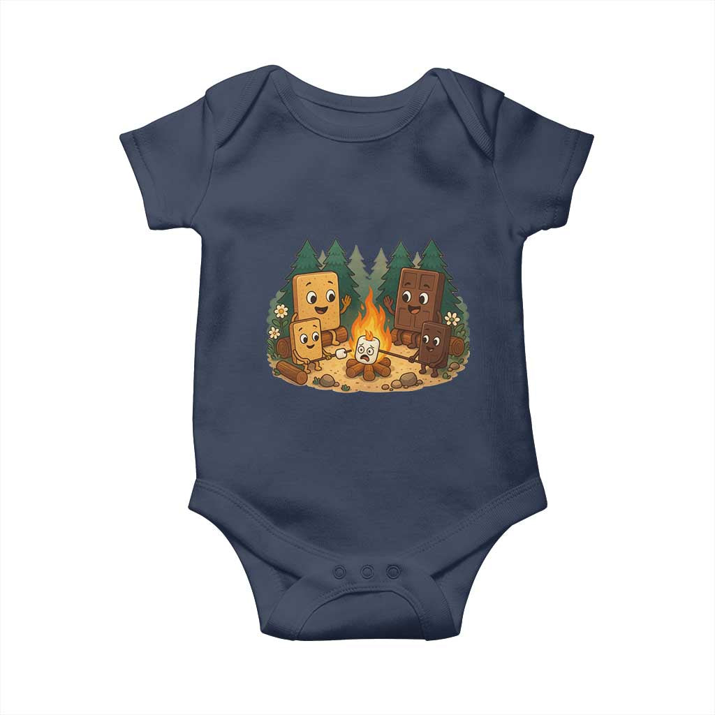 Funny Smores Camping Baby Onesie Marshmallow Chocolate Fire - Wonder Print Shop