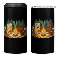 Funny Smores Camping 4 in 1 Can Cooler Tumbler Marshmallow Chocolate Fire
