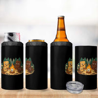 Funny Smores Camping 4 in 1 Can Cooler Tumbler Marshmallow Chocolate Fire