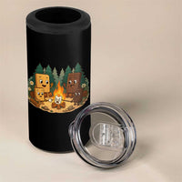 Funny Smores Camping 4 in 1 Can Cooler Tumbler Marshmallow Chocolate Fire
