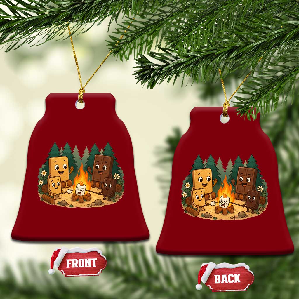 Funny Smores Camping Ceramic Ornament Marshmallow Chocolate Fire - Wonder Print Shop