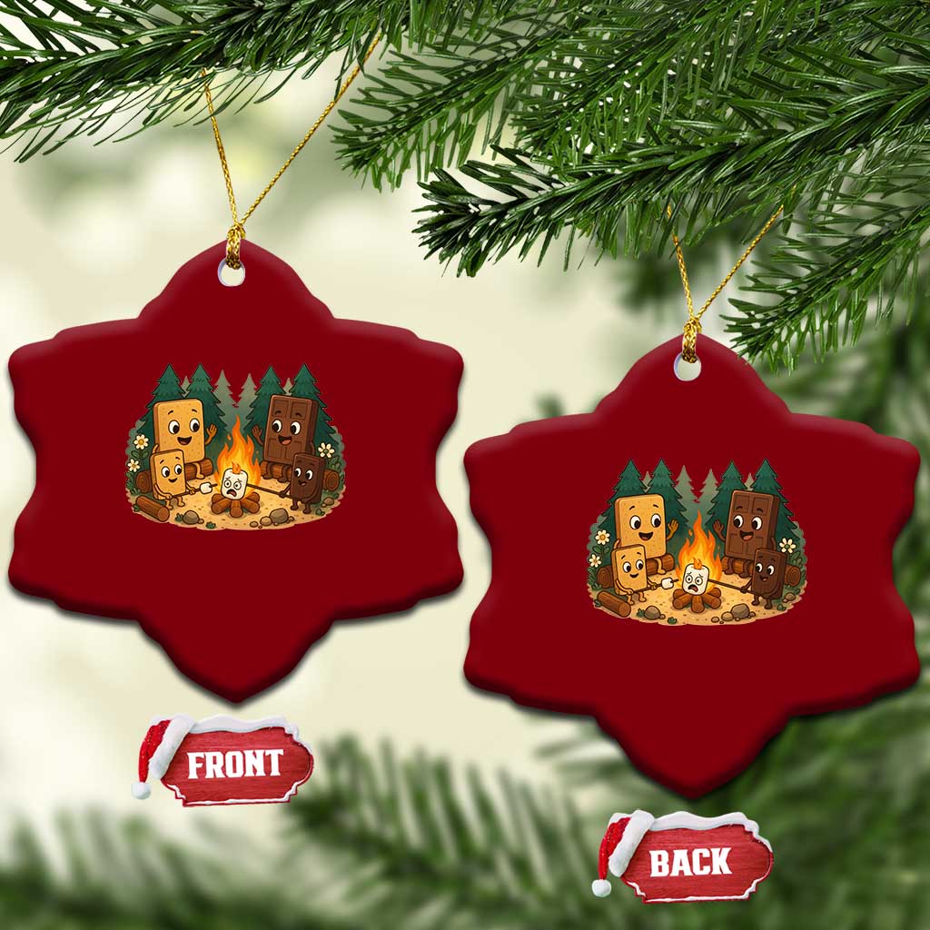 Funny Smores Camping Ceramic Ornament Marshmallow Chocolate Fire - Wonder Print Shop