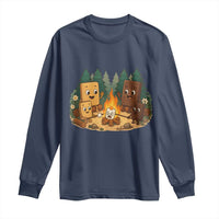 Funny Smores Camping Long Sleeve Shirt Marshmallow Chocolate Fire - Wonder Print Shop