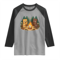 Funny Smores Camping Raglan Shirt Marshmallow Chocolate Fire - Wonder Print Shop