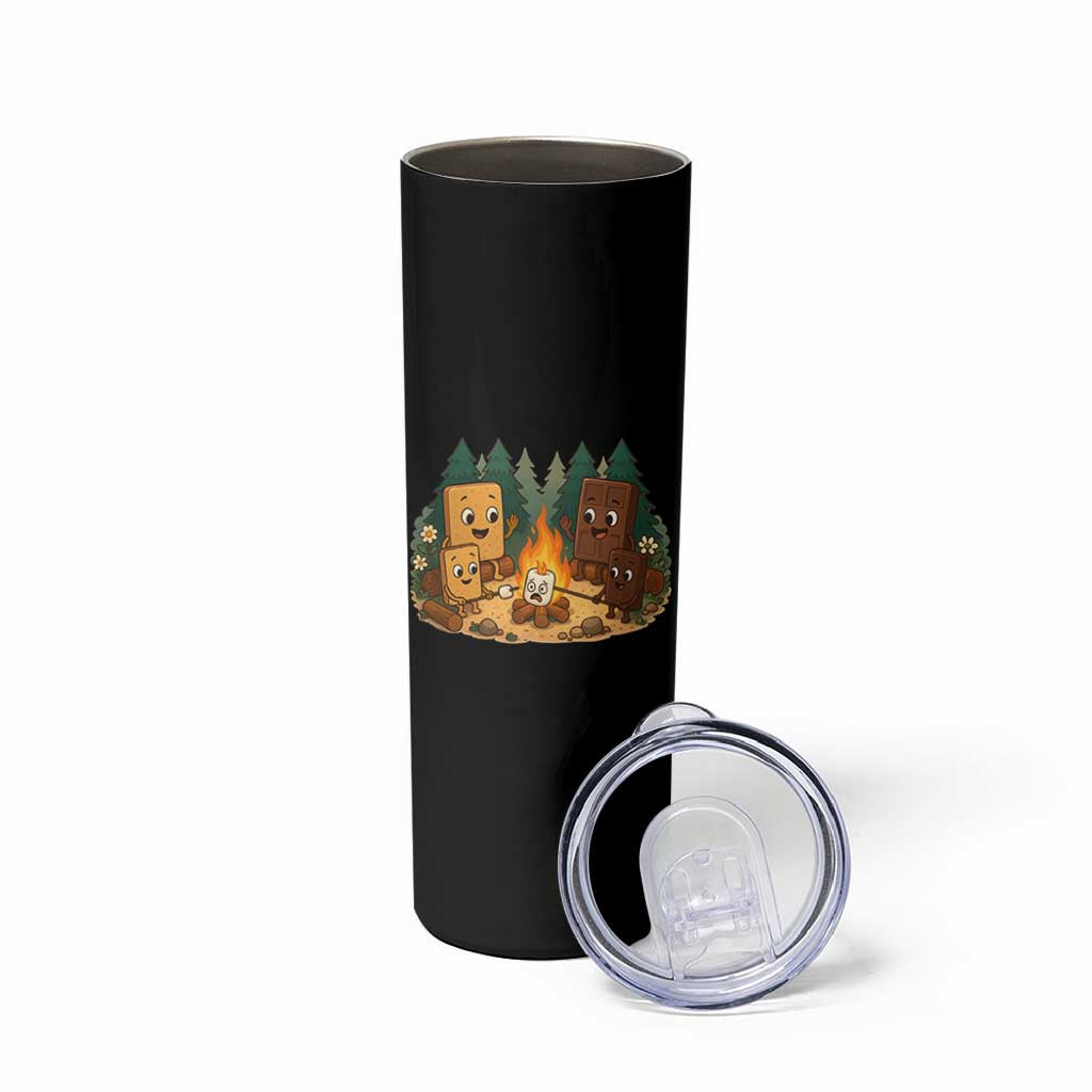 Funny Smores Camping Skinny Tumbler Marshmallow Chocolate Fire