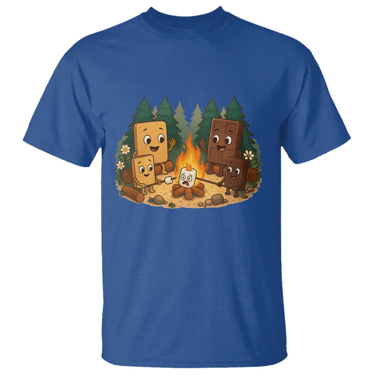 Funny Smores Camping T Shirt Marshmallow Chocolate Fire - Wonder Print Shop