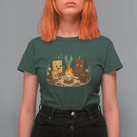 Funny Smores Camping T Shirt For Women Marshmallow Chocolate Fire - Wonder Print Shop