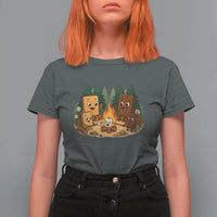 Funny Smores Camping T Shirt For Women Marshmallow Chocolate Fire - Wonder Print Shop