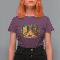 Funny Smores Camping T Shirt For Women Marshmallow Chocolate Fire - Wonder Print Shop