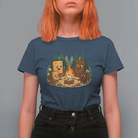 Funny Smores Camping T Shirt For Women Marshmallow Chocolate Fire - Wonder Print Shop