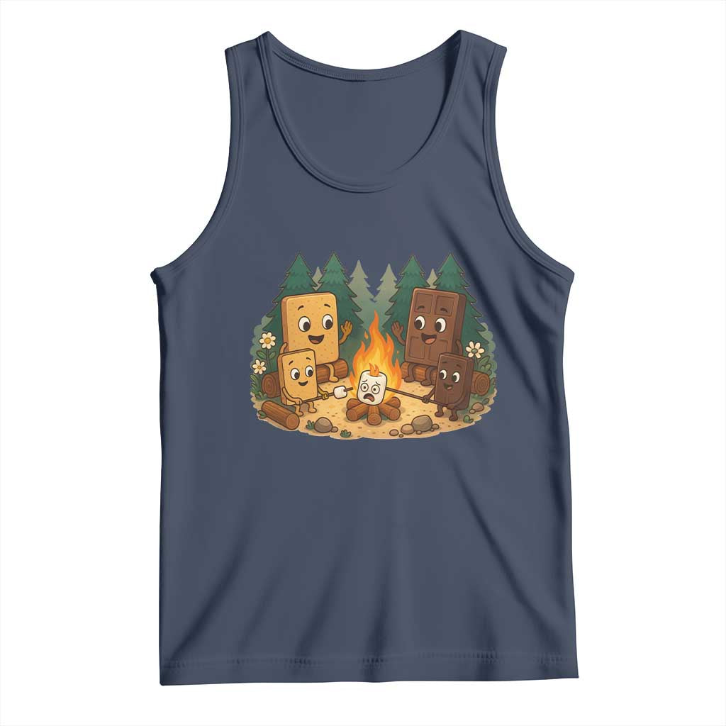 Funny Smores Camping Tank Top Marshmallow Chocolate Fire - Wonder Print Shop