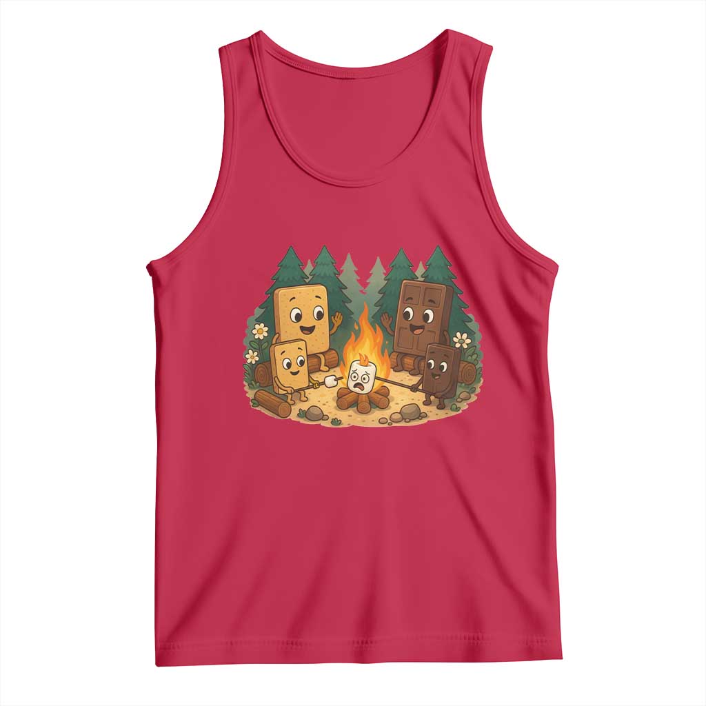 Funny Smores Camping Tank Top Marshmallow Chocolate Fire - Wonder Print Shop