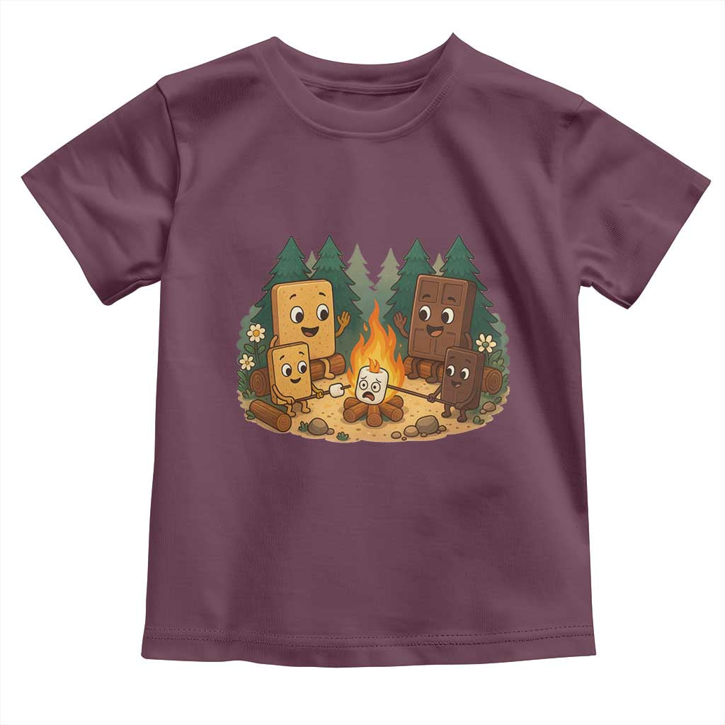 Funny Smores Camping Toddler T Shirt Marshmallow Chocolate Fire - Wonder Print Shop