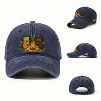 Funny Smores Camping Washed Cotton Baseball Cap Marshmallow Chocolate Fire
