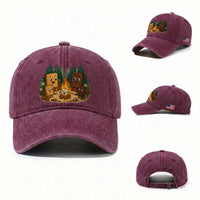 Funny Smores Camping Washed Cotton Baseball Cap Marshmallow Chocolate Fire