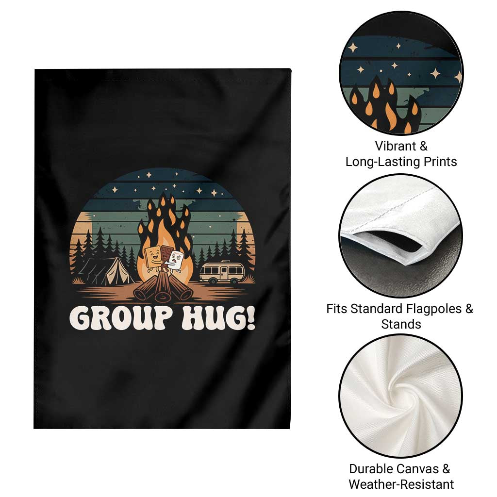Funny Smores Camping Garden Flag Group Hug - Wonder Print Shop