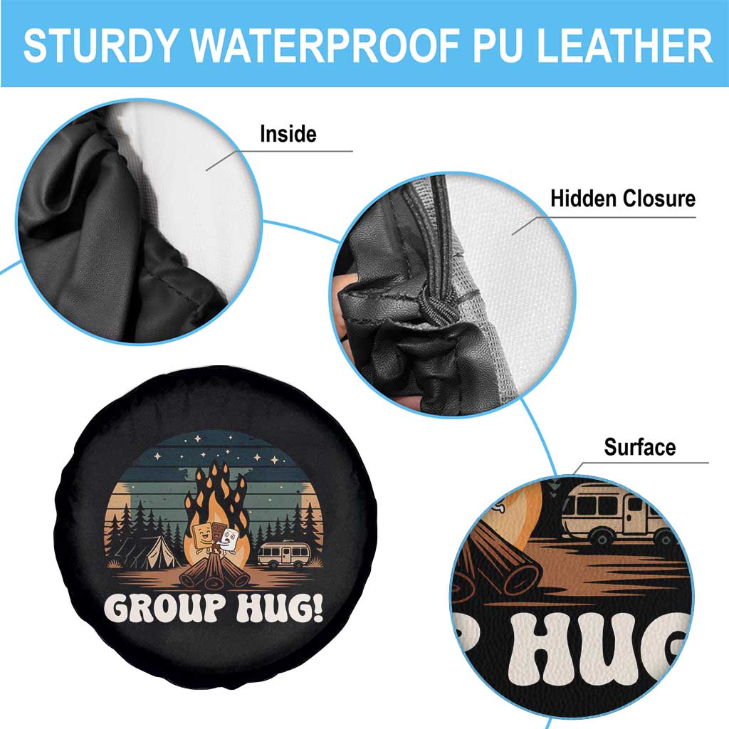 Funny Smores Camping Spare Tire Cover Group Hug - Wonder Print Shop