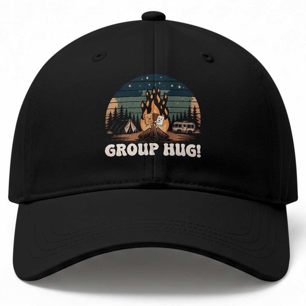 Funny Smores Camping Baseball Cap Group Hug