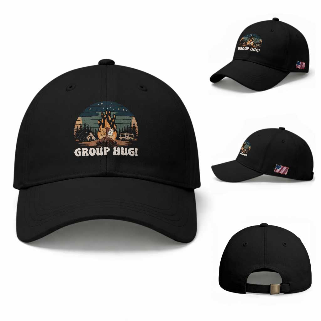 Funny Smores Camping Baseball Cap Group Hug