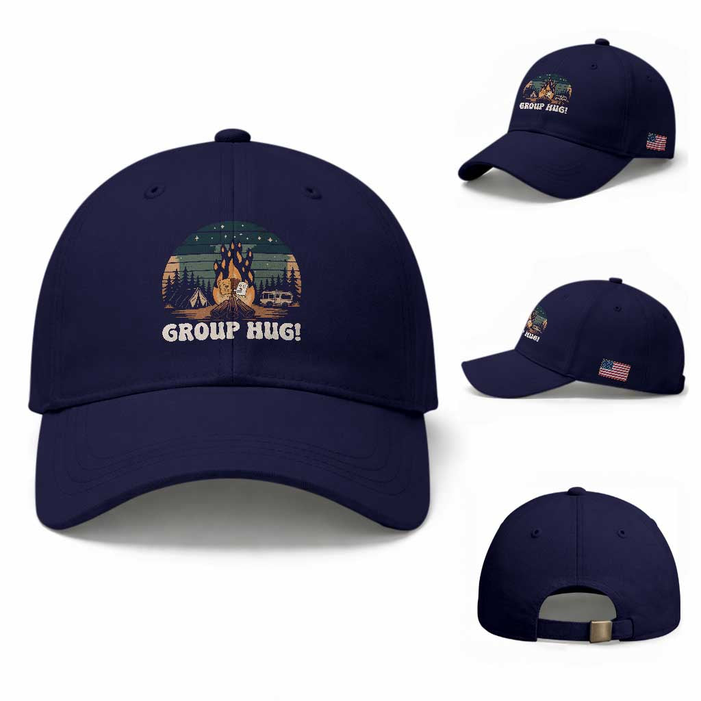 Funny Smores Camping Baseball Cap Group Hug