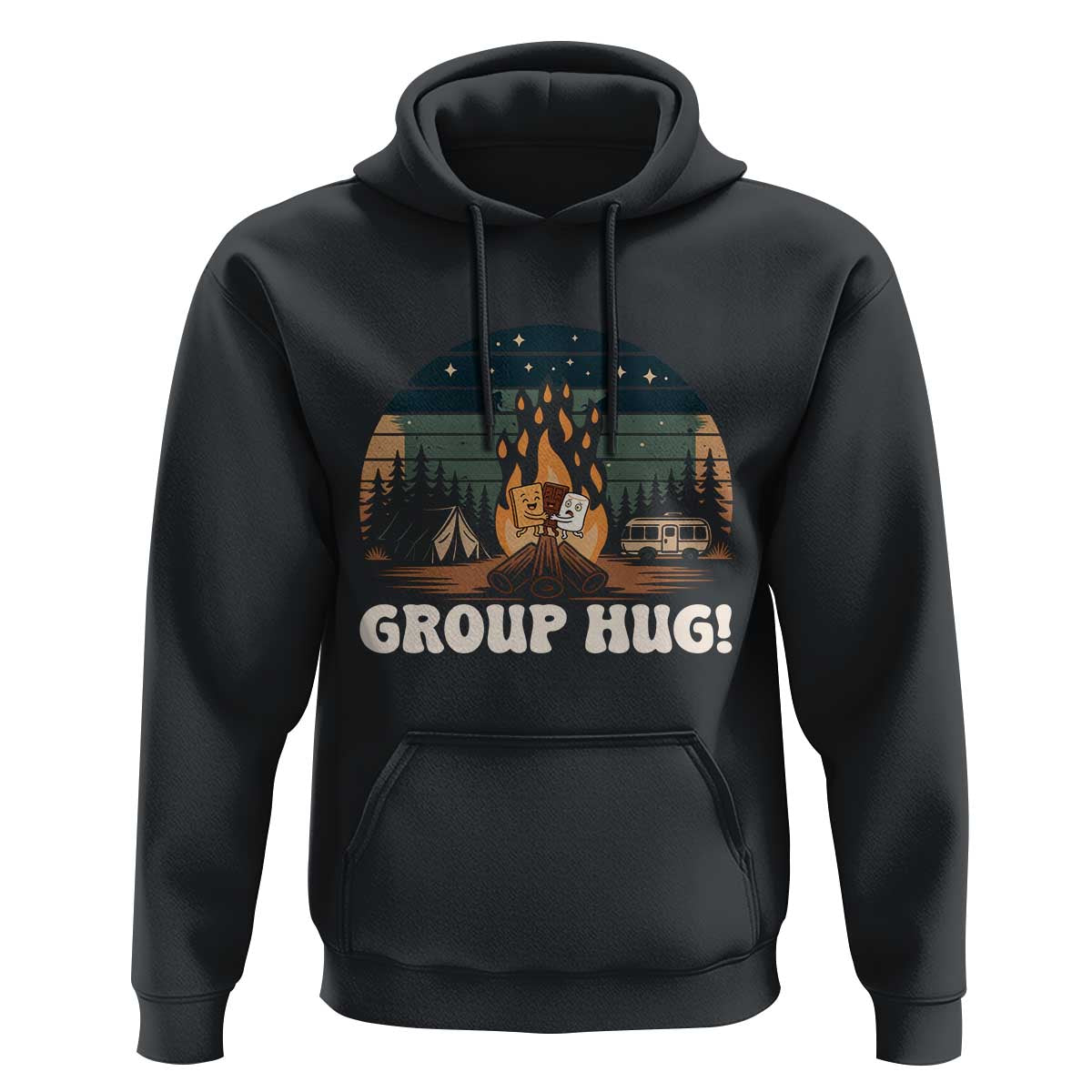 Funny Smores Camping Hoodie Group Hug - Wonder Print Shop
