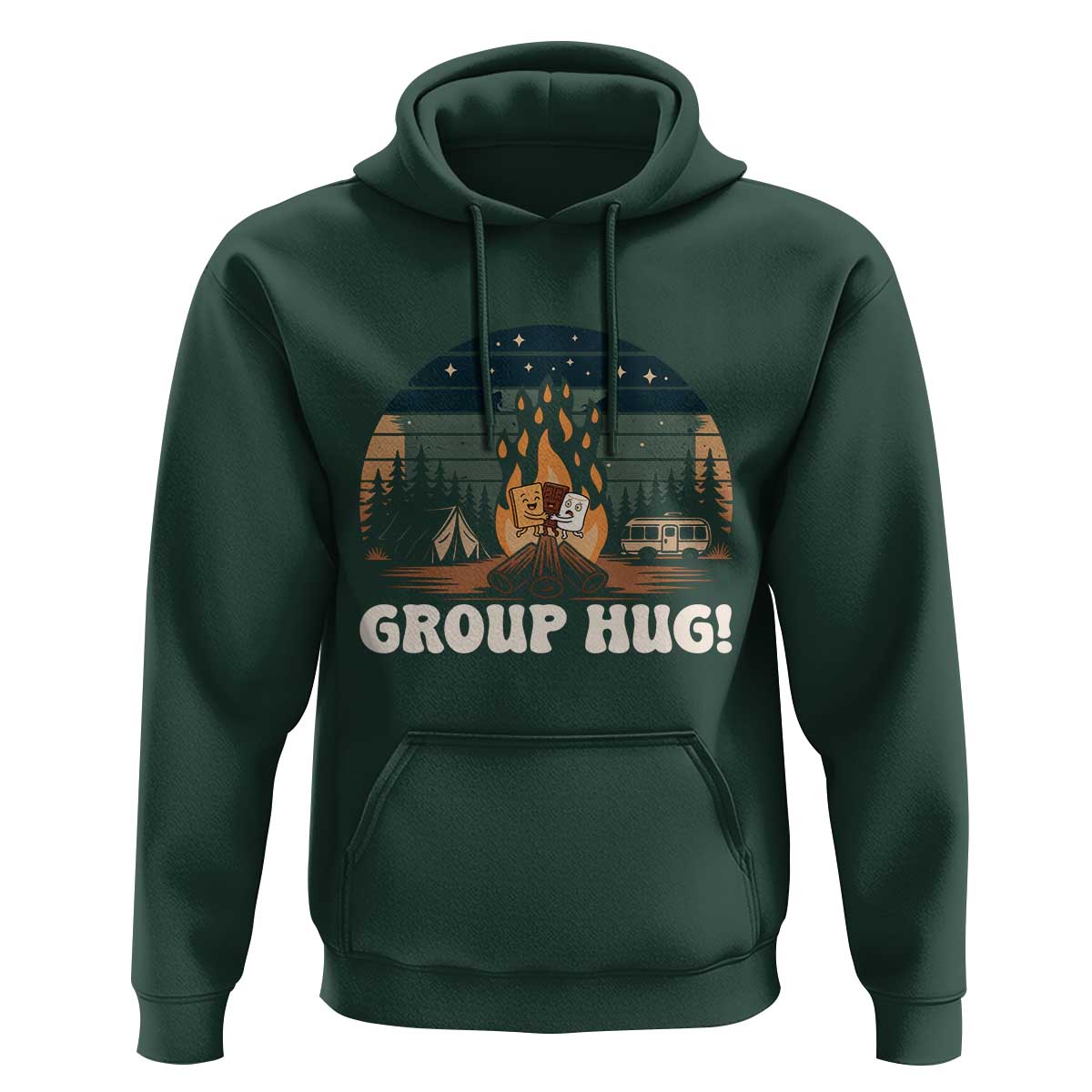 Funny Smores Camping Hoodie Group Hug - Wonder Print Shop