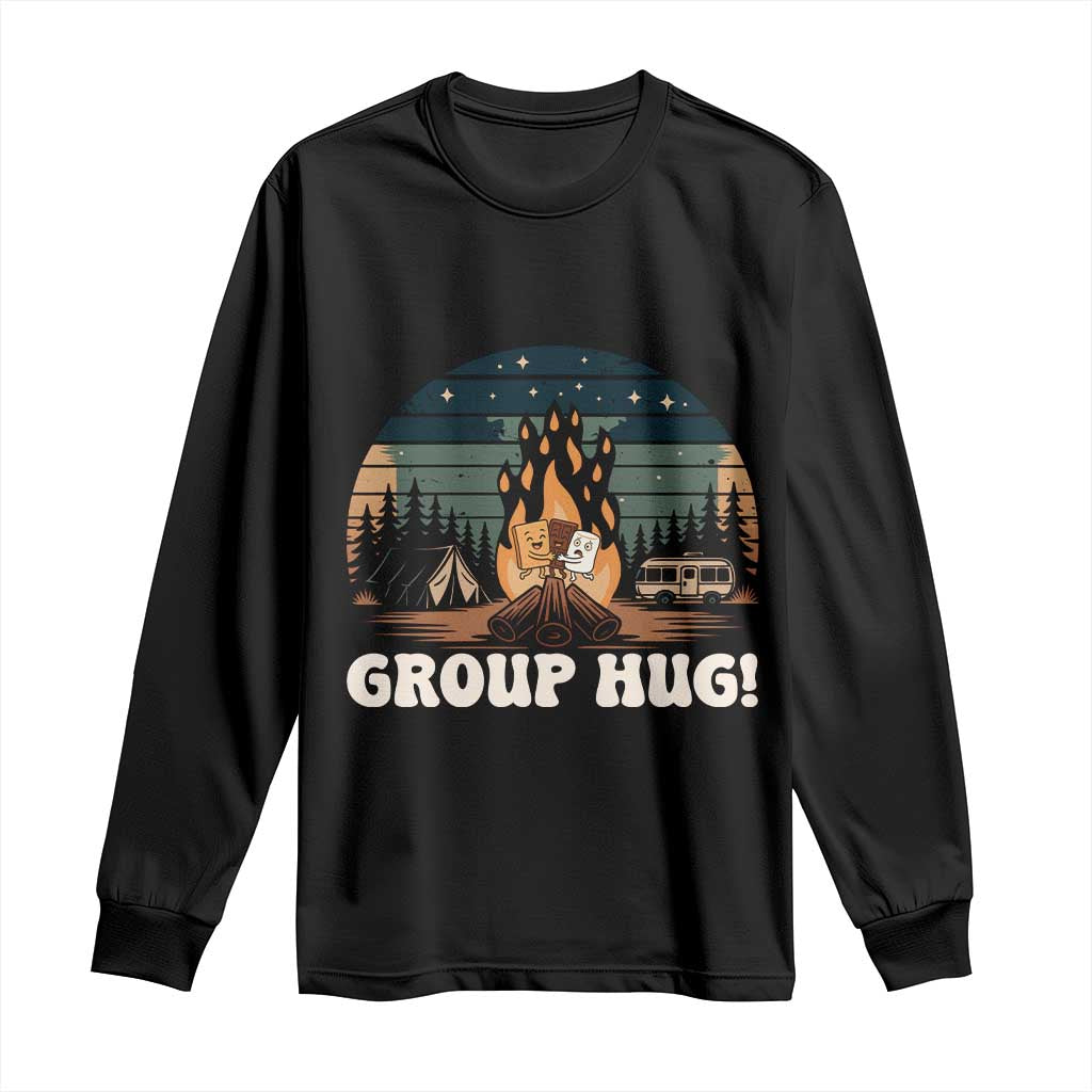 Funny Smores Camping Long Sleeve Shirt Group Hug - Wonder Print Shop