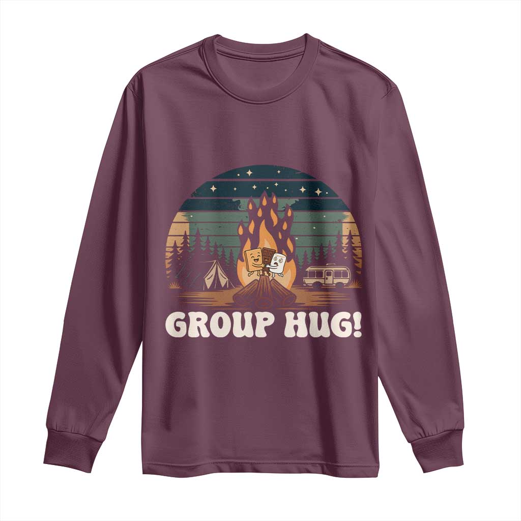 Funny Smores Camping Long Sleeve Shirt Group Hug - Wonder Print Shop