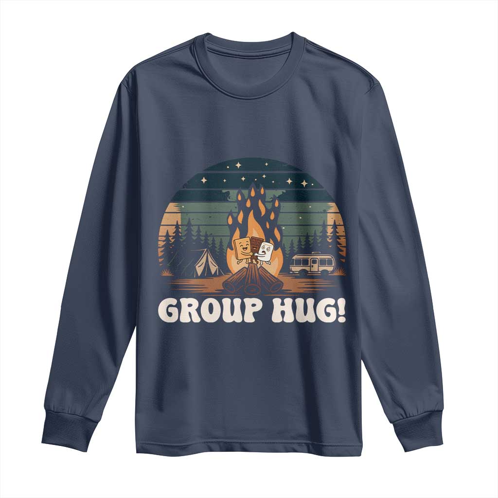 Funny Smores Camping Long Sleeve Shirt Group Hug - Wonder Print Shop
