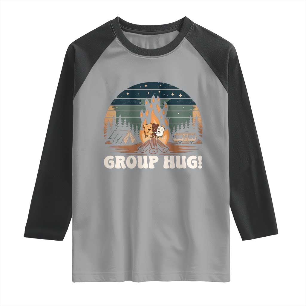 Funny Smores Camping Raglan Shirt Group Hug - Wonder Print Shop