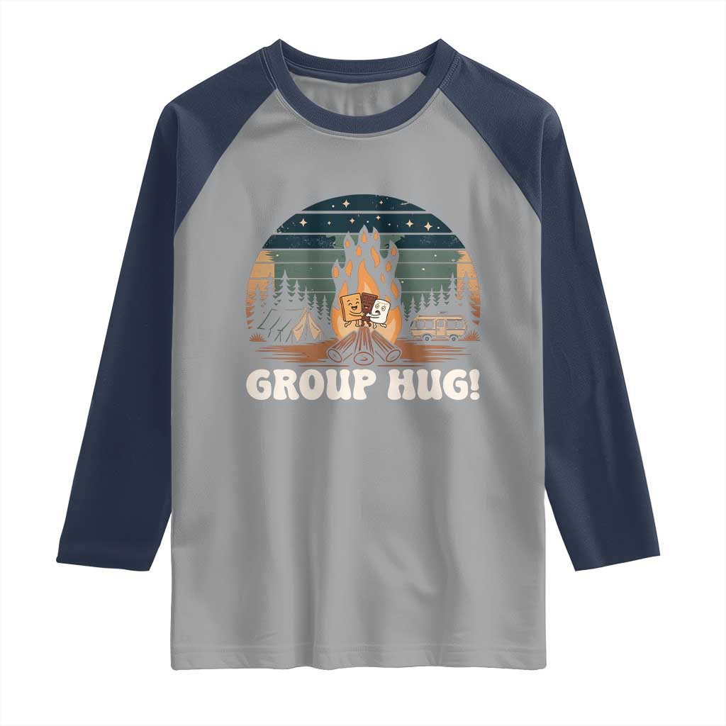 Funny Smores Camping Raglan Shirt Group Hug - Wonder Print Shop