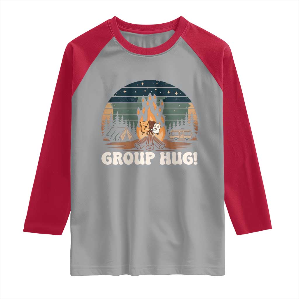 Funny Smores Camping Raglan Shirt Group Hug - Wonder Print Shop