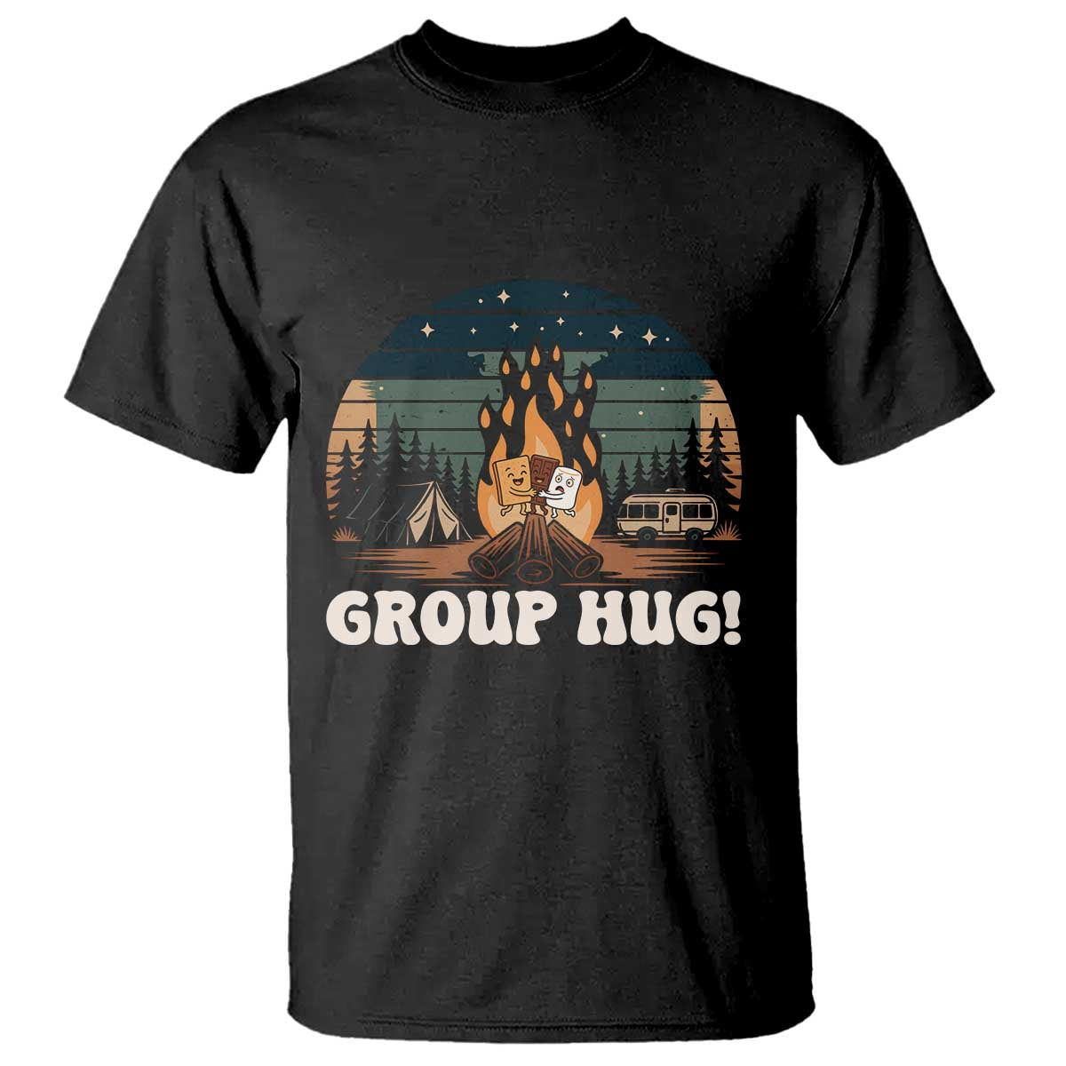 Funny Smores Camping T Shirt Group Hug - Wonder Print Shop