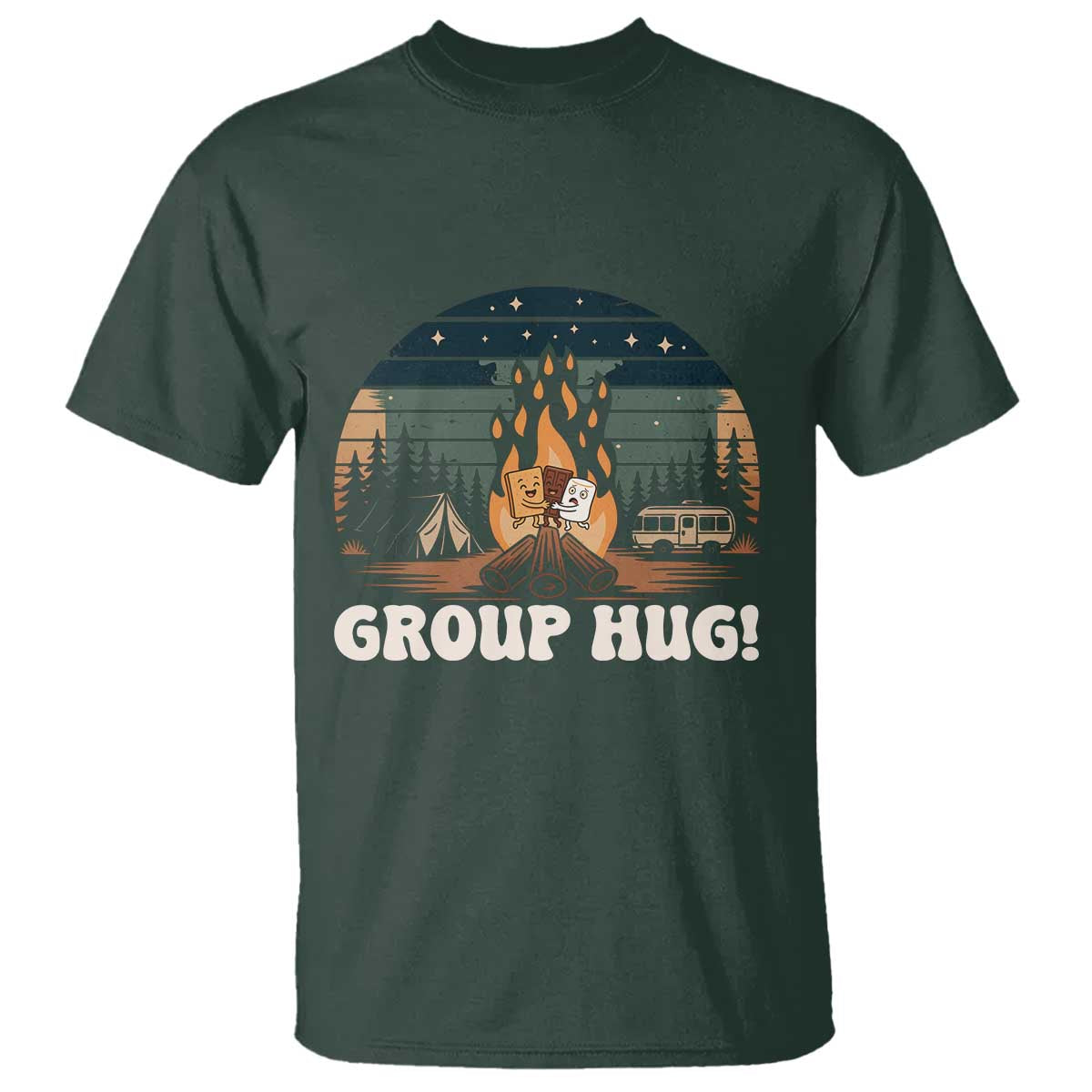 Funny Smores Camping T Shirt Group Hug - Wonder Print Shop