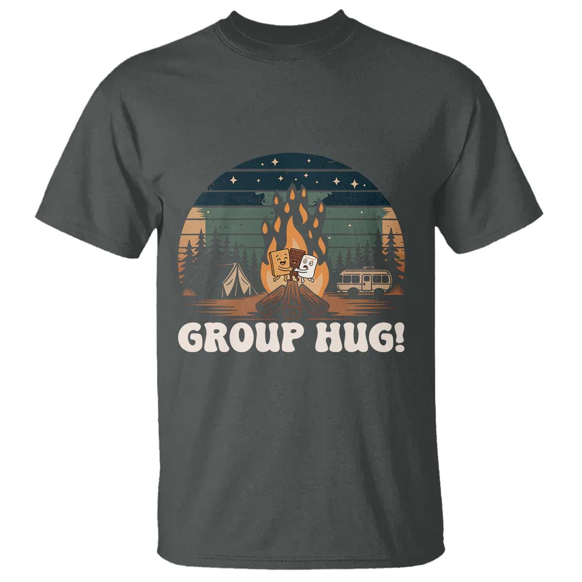 Funny Smores Camping T Shirt Group Hug - Wonder Print Shop