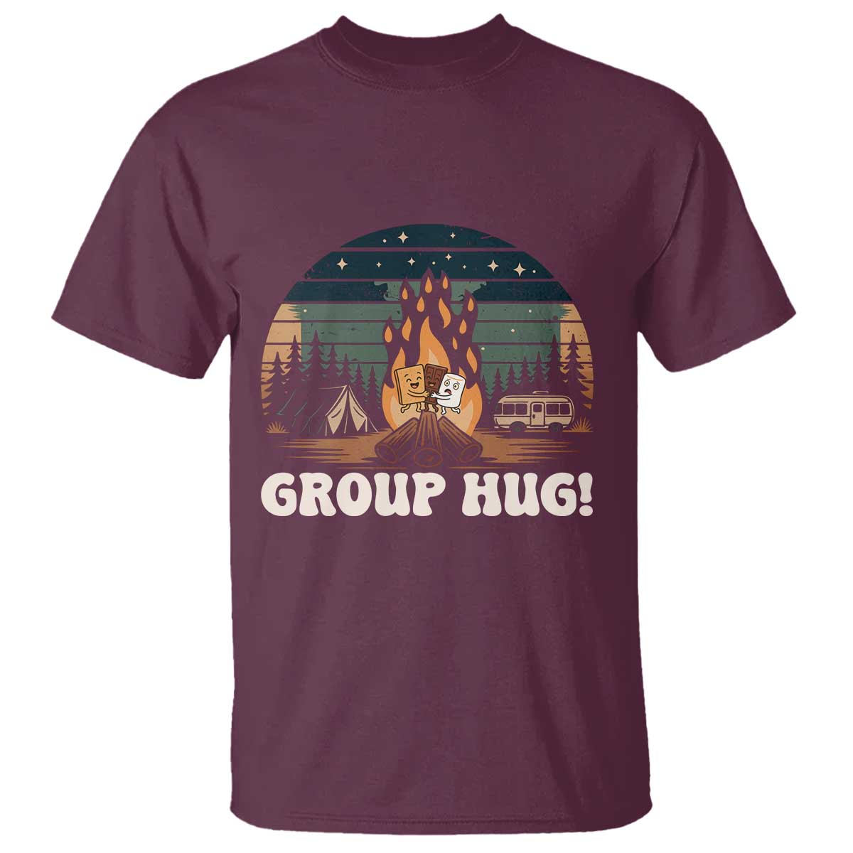 Funny Smores Camping T Shirt Group Hug - Wonder Print Shop