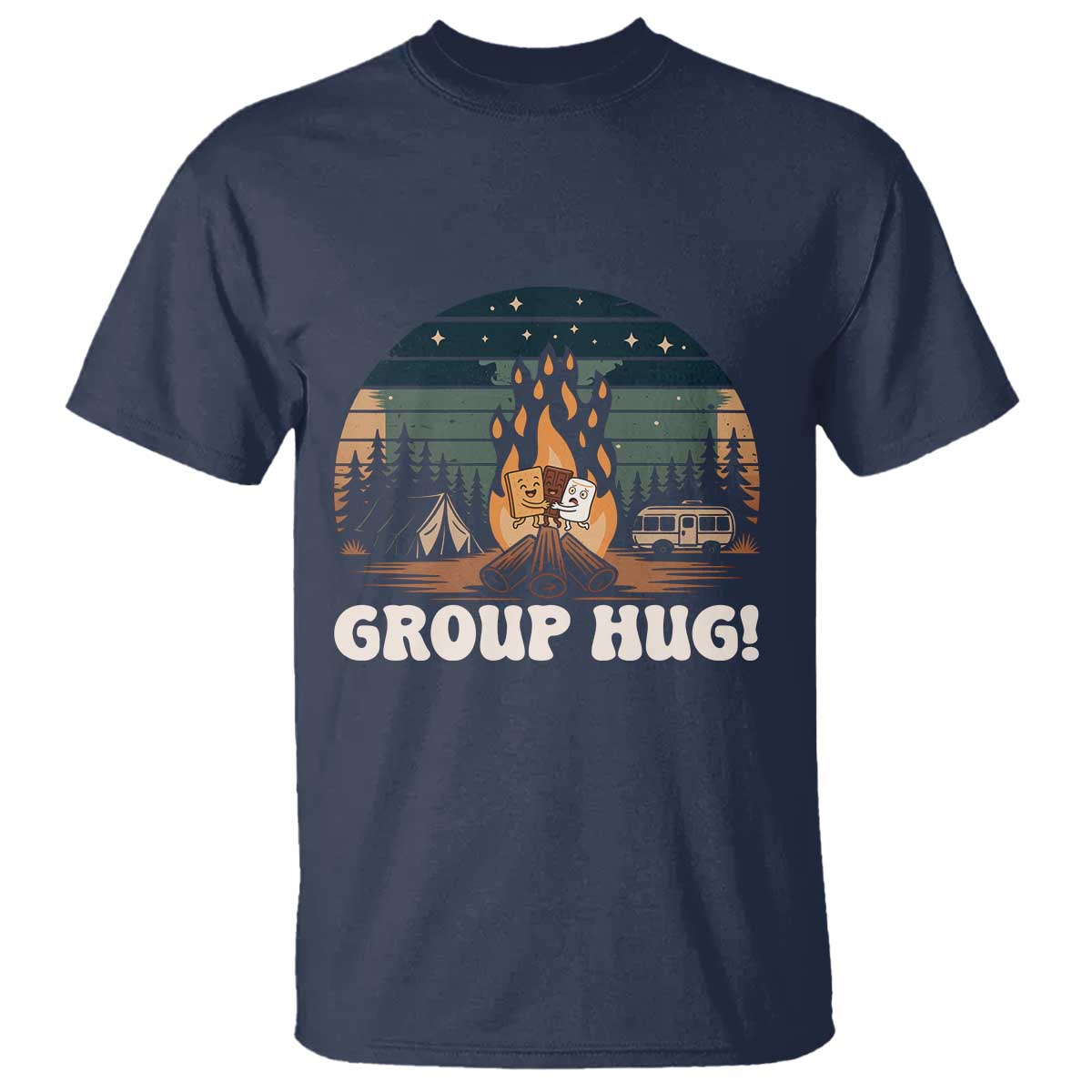 Funny Smores Camping T Shirt Group Hug - Wonder Print Shop