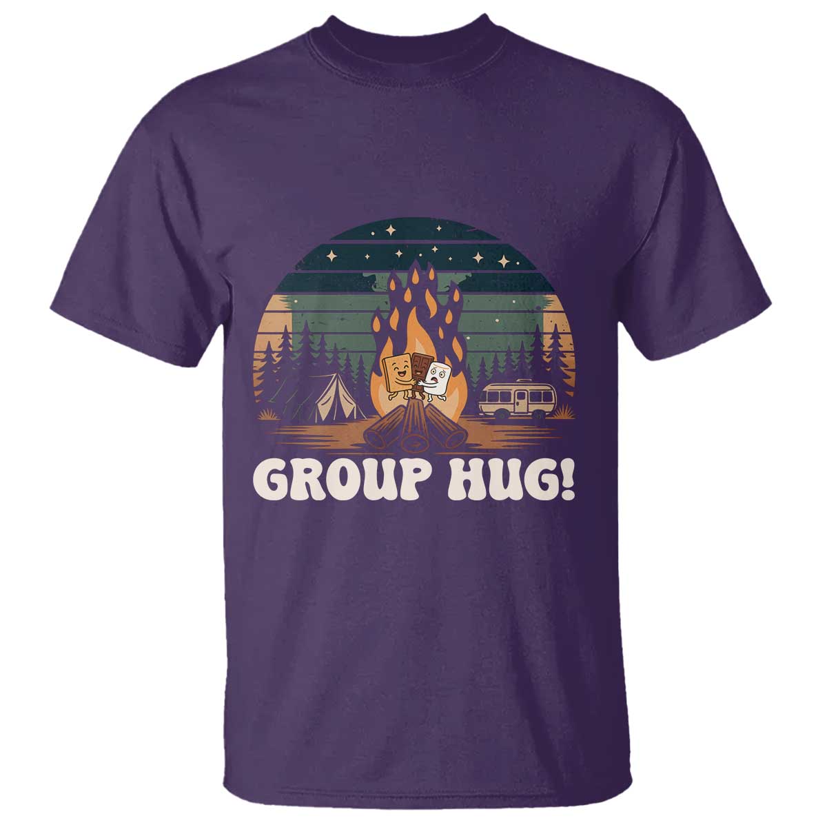 Funny Smores Camping T Shirt Group Hug - Wonder Print Shop